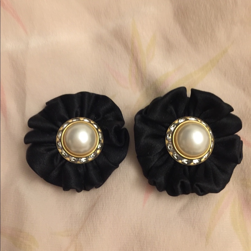 Vintage Tuxedo Clip On Earrings